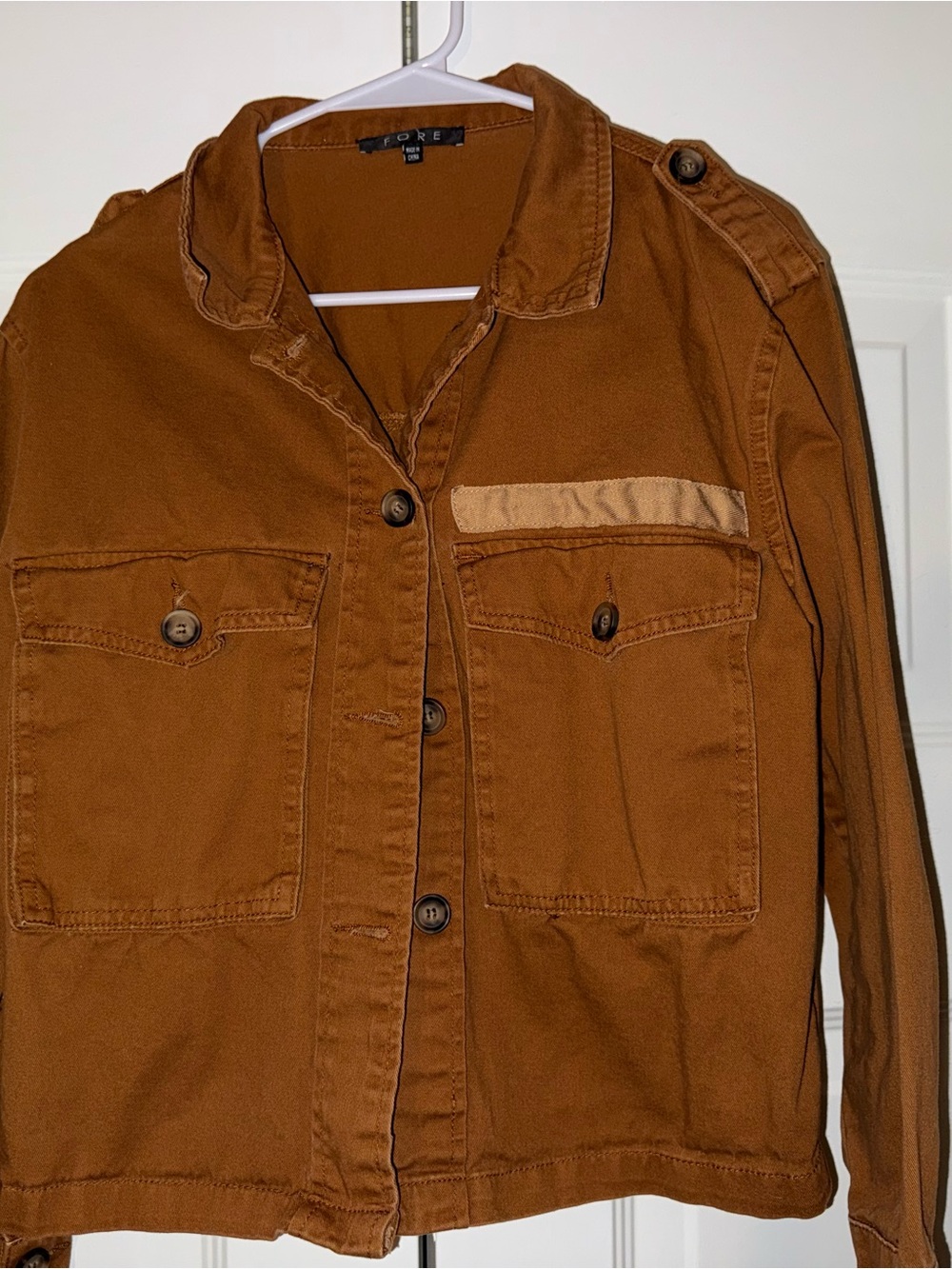 G/FORE Rust Brown Utility Jacket with Light Tan Trim